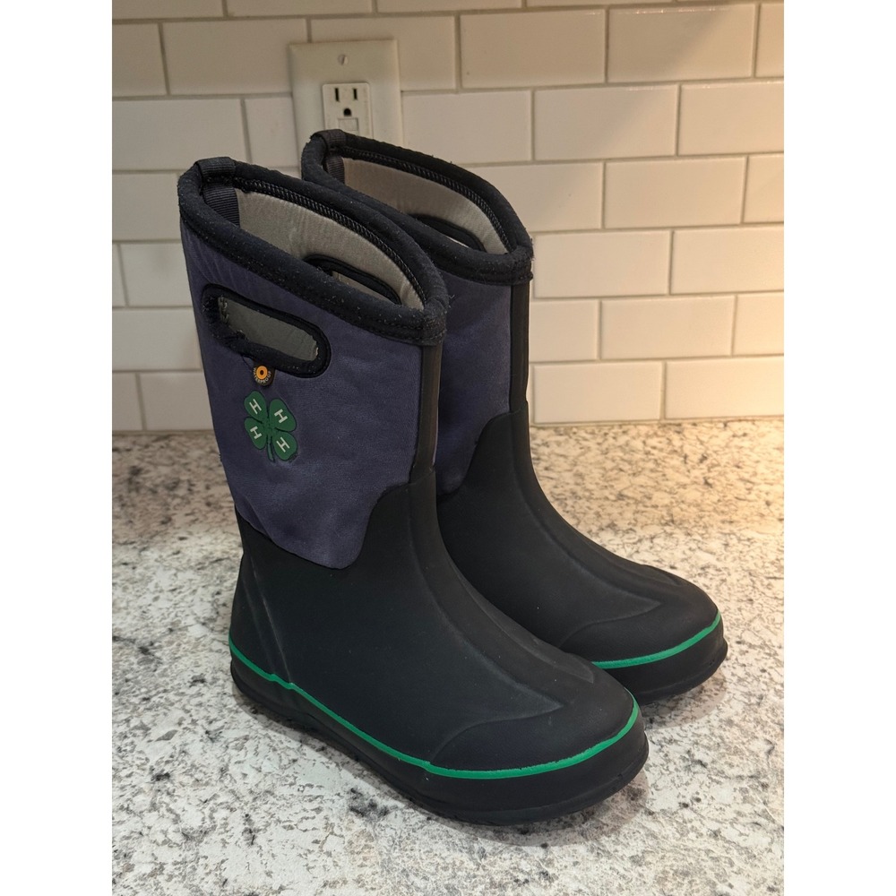 Bogs Classic 4-H Boots Kids Size 2 Navy Fair Waterproof Insulated 72586-001